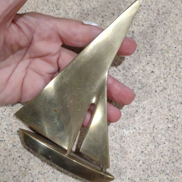 👍 Vintage Brass Sail Boats C2 - Picture 4 of 8